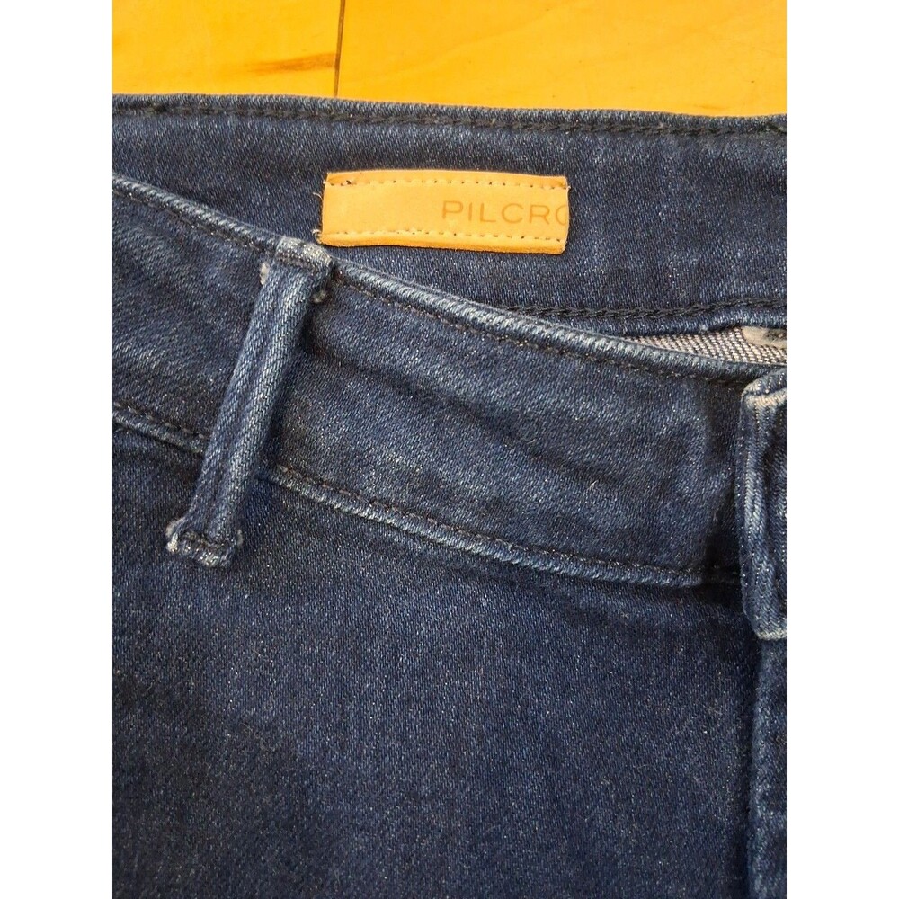 Pilcro Wide-Leg Dark Blue Jean Pants - Picture 5 of 10